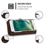 Leather Wallet Magnetic Phone Case Detachable Case with Card Holder Flip Cover for IPhone XS, Brown