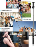 Yoozon Selfie Stick Bluetooth, Extendable Selfie Stick with Wireless Remote and Tripod Stand Selfie Stick for iPhone Xs MAX/XR/XS/X/8/8 Plus/7 Plus/Galaxy S9/S9 Plus/Note 8/S8/S8 Plus (Black-Green)