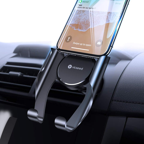 VICSEED Car Phone Mount, Air Vent Phone Holder for Car, Handsfree Cell Phone Car Mount Compatible iPhone XR Xs Max Xs X 8 7 6 Plus, Compatible Samsung Galaxy S10 S10+ S10e S9 S8 S7 LG Google etc.