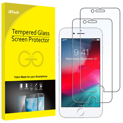 JETech 2-Pack Screen Protector for Apple iPhone 6, iPhone 6s, iPhone 7, and iPhone 8, Tempered Glass Film, 4.7-Inch