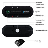 Salemar Handsfree Bluetooth Visor Speakerphone Car Kit Bluetooth Wireless Audio Music Receiver with USB Charging Ports (MP3 & Charger)