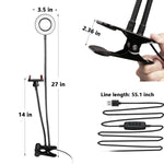 Selfie Ring Light with Cell Phone Holder Stand for Live Stream/Makeup, UBeesize LED Camera Lighting [3-Light Mode] [10-Level Brightness] with Flexible Arms Compatible with iPhone 8 7 6 Plus X Android