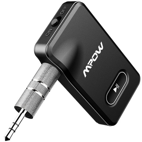 Mpow BH129 Bluetooth Receiver for Car Hands-Free Calls, Better Music Quality with CSR Chip,15 Hours Long Playing Time Bluetooth Adapter,1 Second Turn On/Off Button Car Kits,Dual Link,Voice Assistant