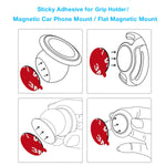 8 Pack 3M Sticky Adhesive Replacement Compatible with Socket Mount Base, VOLPORT VHB Sticker Pads for Car Magnetic Phone Holder and 2pcs Double Sided Tape for Collapsible Grip & Stand