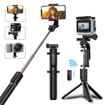 Selfie Stick Tripod, Matone Bluetooth Selfie Stick with Tripod Stand and Detachable Remote, Extendable Monopod for iPhone X/XS Max/XR/8 Plus/7/6S Plus, Galaxy S10/S10 Plus/S10e, GoPro & Action Cameras