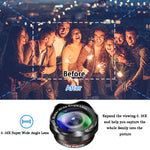 Phone Camera Lens Kit, 5 in 1 Cell Phone Lens - 12X Zoom Telephoto Lens + 0.36X Wide Angle Lens + 180°Fisheye Lens + 15X Macro Lens(2pcs) Compatible with iPhone XS XR X/8/7/6s Plus Android Smartphones