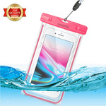 Universal Waterproof Phone Pouch, Large Phone Waterproof Case Underwater Dry Bag for iPhone X,Xs XR XS MAX, 8, 7, 6 Plus, SE, Galaxy S9+ S8+ S7 S6 LG with Case,Soft TPU Pouch for all Home Button, Pink