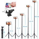 Eocean 45-Inch Selfie Stick Tripod, Extendable Selfie Stick with Wireless Remote Compatible with iPhone Xs/Xr/Xs Max/X/8 Plus/8/ iPhone XR/iPhone XS/iPhone XS Max/7 Plus/Galaxy Note 9/S9/S9 Plus/GoPro