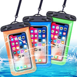 Egchi Waterproof Case 3 Pack Universal Waterproof Phone Pouch Cell Phone Dry Bag for iPhone Series Samsung Galaxy Note HTC LG Sony Nokia - up to 6 inch (Blue&Green&Orange)