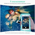 Mpow Universal Waterproof Case, IPX8 Waterproof Phone Pouch Dry Bag Compatible for iPhone Xs Max/Xs/Xr/X/8/8plus/7/7plus/6s/6/6s Plus Galaxy s10/s9/s8 Note 9/8 Google Pixel HTC12 (Black+Blue 2-Pack)