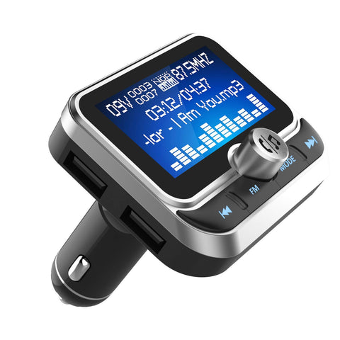 (Upgraded Version) Bluetooth FM Transmitter, ToHayie Wireless Radio Adapter Stereo Music Player 1.8” LCD Display with Dual USB Charging Ports, Supports Hands-Free Calling, AUX, TF Card and U-Disk