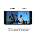 TECHO Privacy Screen Protector for iPhone 8 Plus 7 Plus, Anti Spy 9H Tempered Glass, Edge to Edge Full Cover Screen Protector [Anti-Fingerprint] [Full Coverage] (Black)