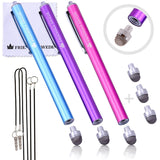 The Friendly Swede Replaceable Micro-Knit Tip Hybrid Stylus with Lanyards, Cloth and Replacement Tips (3 Pack) (Hot Pink + Light Blue + Purple)