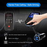 Bluetooth FM Transmitter, IEhotti Big Screen Car Bluetooth Radio Adapter Full FM Car Kit w/3 USB Ports[Fast Charge], HandsFree Calling,Support Bluetooth/U Disk/AUX/TF-Card, Extra 3-in-1 Charging Cable
