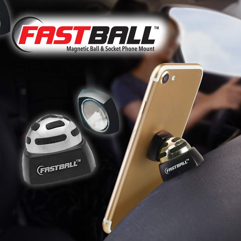 As Seen On TV Fastball Magnetic Car Cell Phone Mount/Holder by BulbHead – Universal 360 Degree Car Dashboard Cellphone Holder - Swivel to Perfect Viewing Position