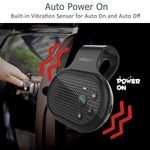 SUNITEC AUTO Power ON Bluetooth Handsfree Car Kit with Vibration Sensor for Hands-Free Call, Support GPS, Music, Wireless in Car Visor Speakerphone Kits for iPhone, Samsung and etc [2 Year Warranty]