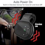 SUNITEC AUTO Power ON Bluetooth Handsfree Car Kit with Vibration Sensor for Hands-Free Call, Support GPS, Music, Wireless in Car Visor Speakerphone Kits for iPhone, Samsung and etc [2 Year Warranty]