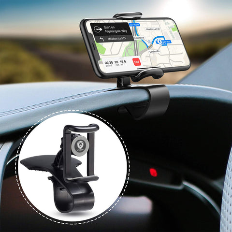 JunDa Car Phone Holder 360-Degree Rotation Cell Phone Holder Suitable for 4 to 6.5 inch Smartphones,Rotating Dashboard Clip Mount Stand