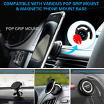 8 Pack 3M Sticky Adhesive Replacement Compatible with Socket Mount Base, VOLPORT VHB Sticker Pads for Car Magnetic Phone Holder and 2pcs Double Sided Tape for Collapsible Grip & Stand