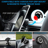 8 Pack 3M Sticky Adhesive Replacement Compatible with Socket Mount Base, VOLPORT VHB Sticker Pads for Car Magnetic Phone Holder and 2pcs Double Sided Tape for Collapsible Grip & Stand