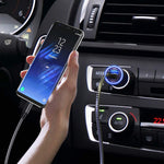 USB Type C Car Charger, JOOMFEEN Qualcomm Quick Charger 3.0+2.4A 30W Rapid Dual Port USB Car Charger Adapter with 3FT/1M USB C Cable for Samsung Galaxy Note 9/S9/S9 Plus,Note 8/S8/S8 Plus,LG G5,G6,V20