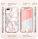 iPhone 8 Plus Case,iPhone 7 Plus Case, [Built-in Screen Protector] i-Blason [Cosmo] Glitter Clear Bumper Case for iPhone 8 Plus & iPhone 7 Plus (Marble)