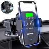 Qi Wireless Car Charger Mount, CLEEBOURG 7.5W/10W Fast Charging Automatic Clamping Car Phone Holder Air Vent Dashboard, Compatible iPhone Xs/Xs Max/XR/X/ 8/8 Plus, Samsung S10 /S10+/S9 /S9+/S8 /S8+