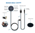 Besign BK03 Bluetooth 4.1 Car Kit for Hands-Free Talking & Music Streaming, Wireless Audio Receiver with Dual Port USB Car Charger and Ground Loop Noise Isolator for Car with 3.5mm AUX Input Port
