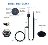 Besign BK03 Bluetooth 4.1 Car Kit for Hands-Free Talking & Music Streaming, Wireless Audio Receiver with Dual Port USB Car Charger and Ground Loop Noise Isolator for Car with 3.5mm AUX Input Port