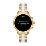 Michael Kors Access Womens Runway Touchscreen Smartwatch Stainless Steel Bracelet watch, Two tone Gold tone and white, MKT5057