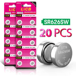 LiCB 20 Pack SR626SW 377 626 Battery 1.5V Button Cell Batteries