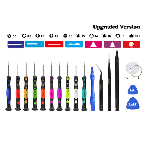 Kaisi Precision Screwdriver Set Professional Electronics Repair Tool Kit with Phillips Flathead and Torx Star Magnetic Bit Compatible for iPhone, iMac, MacBook, Laptop, Tablet PC and More - 18 Piece