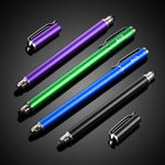 Bargains Depot Capacitive Stylus/Styli 2-in-1 Universal Touch Screen Pen for All Touch Screen Tablets/Cell Phones with 20 Extra Replaceable Soft Rubber Tips (4 Pieces, Black/Blue/Purple/Green)