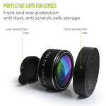 Phone Camera Lens Kit - 5 in 1 Universal Set for iPhone, Samsung, Smartphones and Tablets - 2X Zoom Telephoto, 198 Fisheye, 0.63X Wide Angle, 15X Macro, CPL Filter Lens for Cell Phones