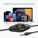 TECKNET F27 In Car Universal Wireless FM Transmitter with 3.5mm Audio Plug and USB Car Charger