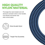 Micro USB Cable, 3Pack 6FT Android Charger Cord Long Nylon Braided Sync and Fast Charging Cables Compatible Samsung Galaxy S6 S7 Edge, Kindle, Android & Windows Smartphones, Xbox, PS4 and More-Blue