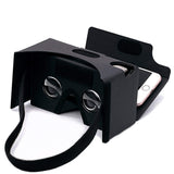 Google Cardboard,VR Headsets 3D Box Virtual Reality Glasses with Big Clear 3D Optical Lens and Comfortable Head Strap for All 3-6 Inch Smartphones (Black, 1 Pack)