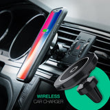Maxjoy Wireless Car Charger iPhone X Magnetic Case Set,3- in-1 Air Vent Mount Magnetic Car Charger, 360 Degree Rotation Strong Magnetic Mount Holder with Phone Receiver Case for iPhone X, Gray Case
