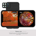 iPhone Xs Max Lens, 6 in 1 Dual Phone Camera Lens Kit [ 180 Degree Fisheye, 0.65X Super Wide Angle, 10X/20X Macro, 2X Zoom Telescope Lens ] with Phone Protective Case Cover for Apple iPhone Xs Max