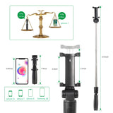 3 in 1 Selfie Stick, BESTTRENDY Bluetooth Extendable Selfie Stick Tripod with Wireless Remote Compatible with Phone X/Phone 8/8 Plus/Sumsung S9 iOS and Android Cellphone(A004)
