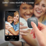 TUNAI Button Media Remote Control - Bluetooth 5.0 Wireless 6 Button Remote for iPhone and Android Smartphones - Play/Pause, Next/Last Track, Volume, Calls, Siri/Assistant, Camera and Video Recording
