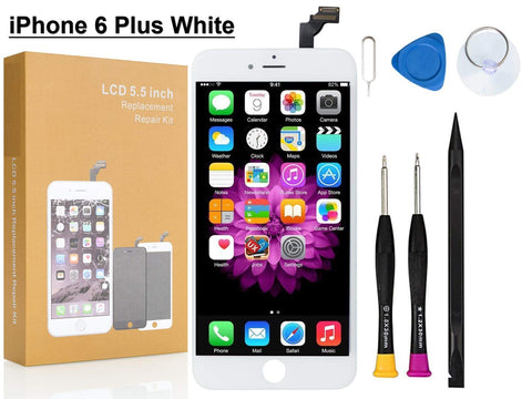 Compatible with iPhone 6 Plus Screen Replacement 5.5 inch (White), COASD LCD Digitizer Touch Screen Assembly Set with 3D Touch, Repair Tools and Professional Replacement Manual Includ (6 Plus White)