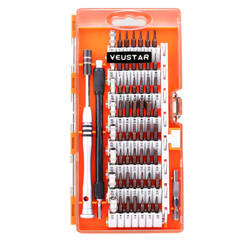 VEUSTAR Screwdriver Set, S2 Steel 60 in 1 with 56 Bits, Precision Magnetic Driver Kit, Professional Repair Tool Kit for Smart Phone/Computer/PC/Glasses/Laptop/Camera/Electronics Devices