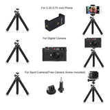 Phone Tripod, UBeesize Portable and Adjustable Camera Stand Holder with Wireless Remote and Universal Clip, Compatible with iPhone, Android Phone, Camera, Sports Camera GoPro (2018 New Version)