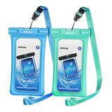 Mpow 084 Waterproof Phone Pouch Floating, IPX8 Universal Waterproof Case Underwater Dry Bag Compatible iPhone Xs Max/Xr/X/8/8plus/7/7plus Galaxy s9/s8 Note 9/8 Google Pixel up to 6.5" (Blue, Green)