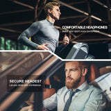 Ear Hook Wireless Bluetooth Headset - JIAFU Upgraded Version Car Wireless Earphones with A Microphone,Single Ear Headset Painless Wearing Sport Earphones for Smartphones,6 Hour Playtime (Piano Black)