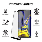 amFilm Glass Screen Protector for Samsung Galaxy Note 9, Full Screen Coverage Screen Protector, 3D Curved Tempered Glass, Dot Matrix with Easy Installation Tray (Black)