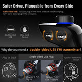 ABOX Trekpow F10 Bluetooth FM Transmitter for Car-Wireless Bluetooth 4.2 in-Car Radio Adapter Car Kit with Handsfree Calling, 3 USB Ports, LED Display, Support TF Card, U-Disk, AUX Output