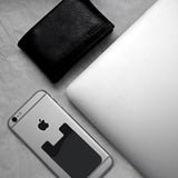 Phone Card Holder, HUO ZAO Silicone Credit Card Id Cash Wallet with 3M Adhesive Stick-on fits Apple iPhone Samsung Galaxy Android Most Smartphones, Table, Refrigerator, Door - Black Color - 10 Pack