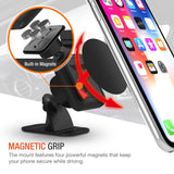 Trianium Magnetic Car Phone Mount for iPhone Xs Max XR X 8 7 6s 6 Plus,Galaxy S10 S10+ S10e S9 S8 Edge Note 9,LG G7 ThinQ,Pixel 3 XL[Stick On Dashboard Holder w/3M Adhesive/Bendable Base/Metal Plate]